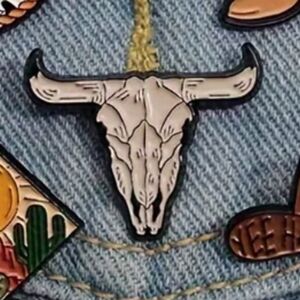 Bull Skull Enamel Pin